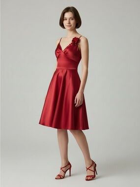 Georgiou satin red evening dress, nwt